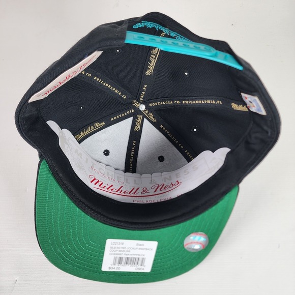 Florida Marlins Retro Snapback Hat Mens OS Black Mitchell & Ness Cooperstown Cap - Picture 7 of 12